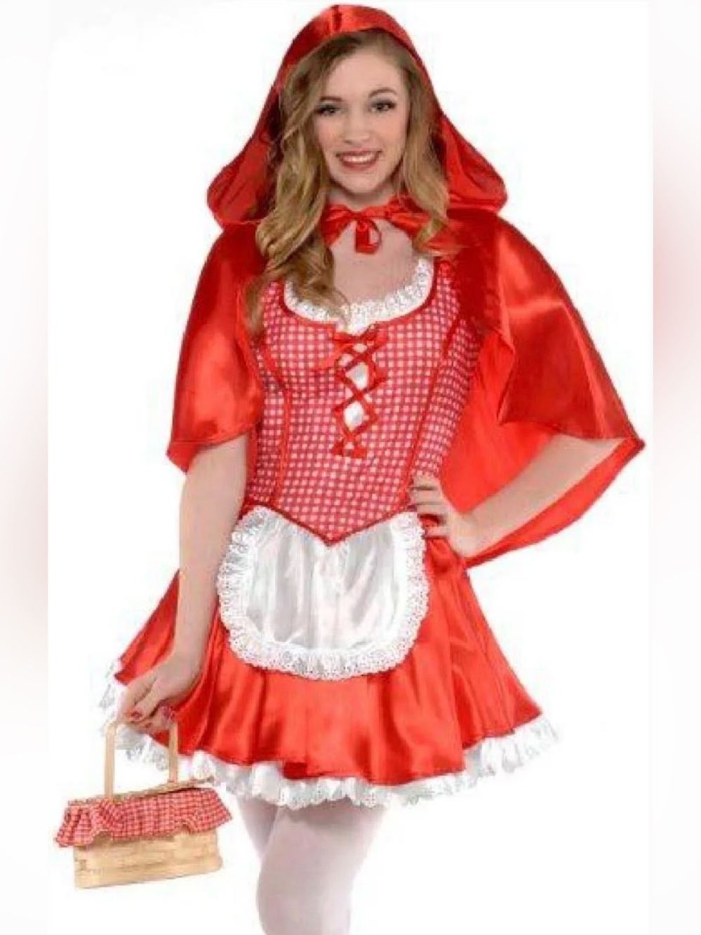 Red Riding Hood Costume Cape Dress Basket Small